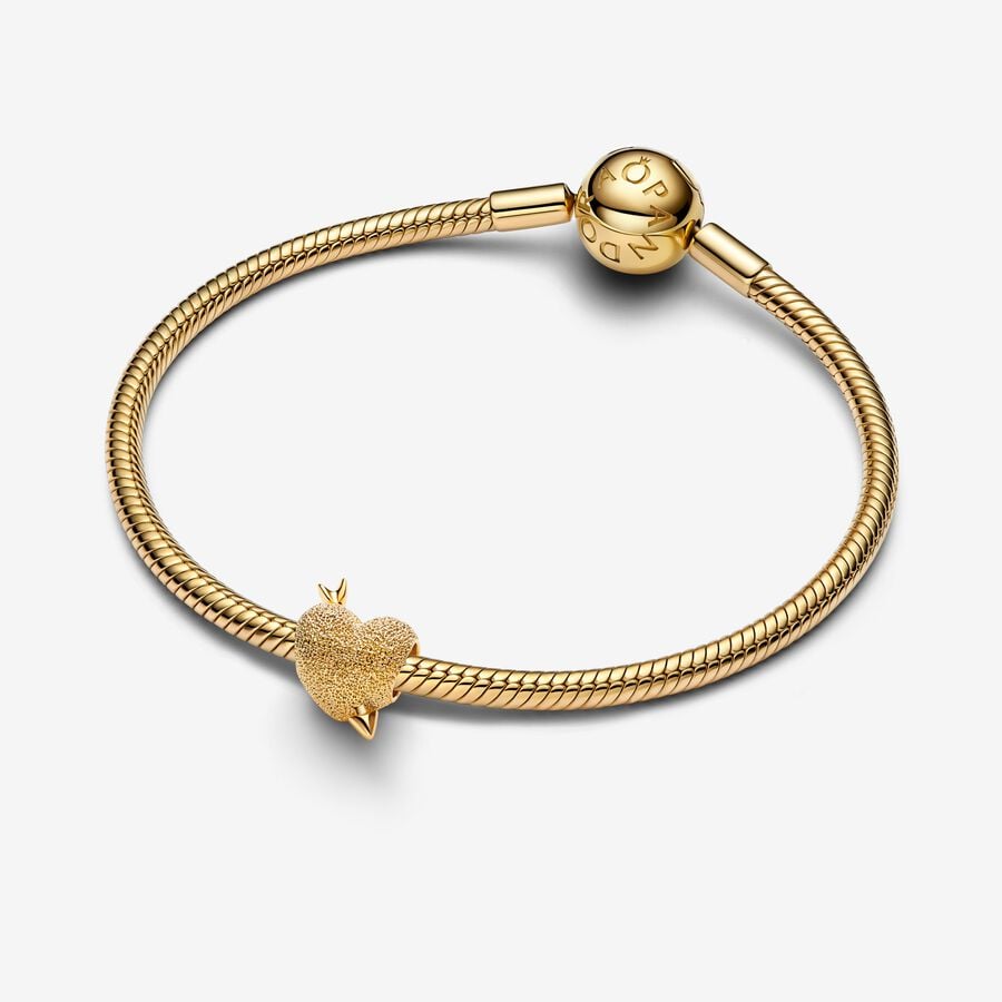 Cupid's Arrow Gold Heart Charm