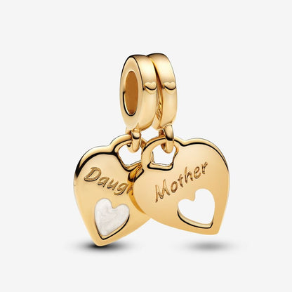 Mother-Daughter Double Heart Charm