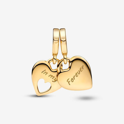 Mother-Daughter Double Heart Charm