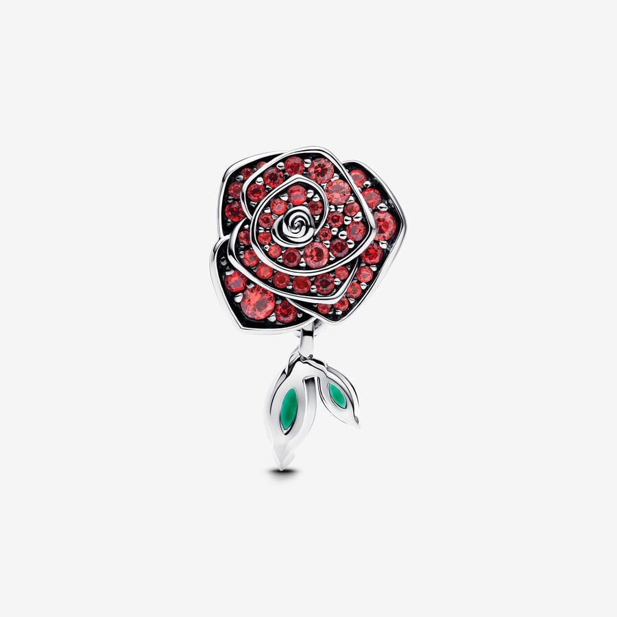 Crystal Rose Flower Charm