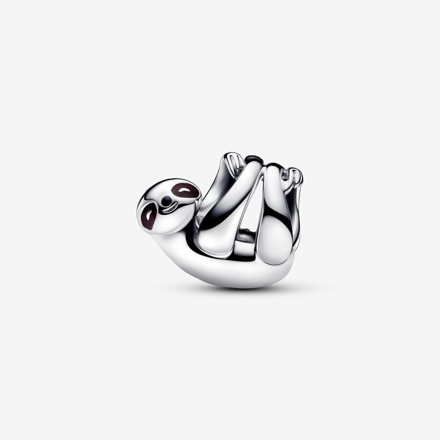 Sterling Silver Sloth Charm Enamel Detailing