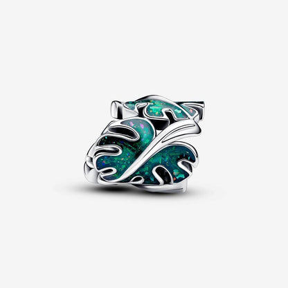 Leaves Charm Glittery Enamel