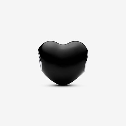 Black Enamel Heart Charm