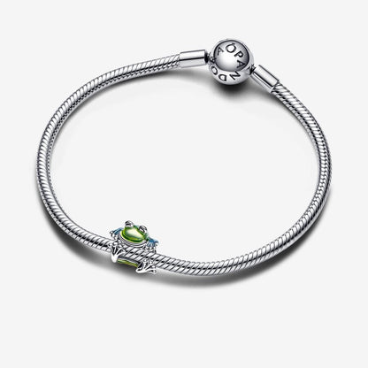 Blue-Green Enamel Frog Charm