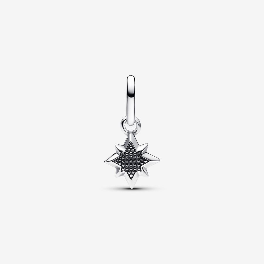 Silver Star Charm with CZ Stones