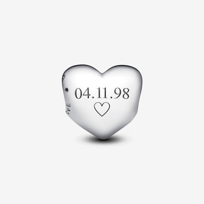 Engravable Sterling Silver Heart Charm