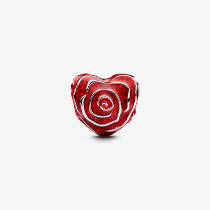 Romantic Rose Heart Charm