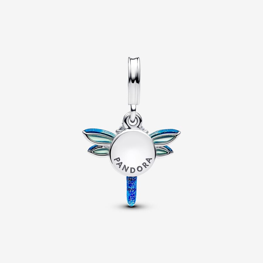 Shimmering Blue Dragonfly Charm