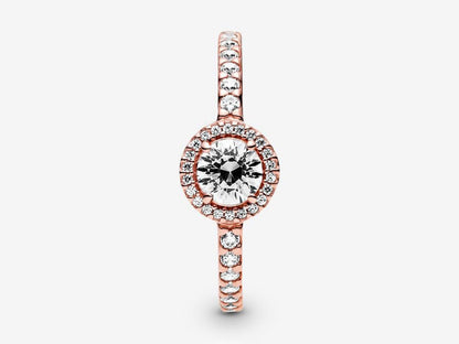 Classic Sparkle Halo Ring