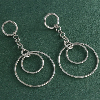 Fashionable Silver Circle Earrings