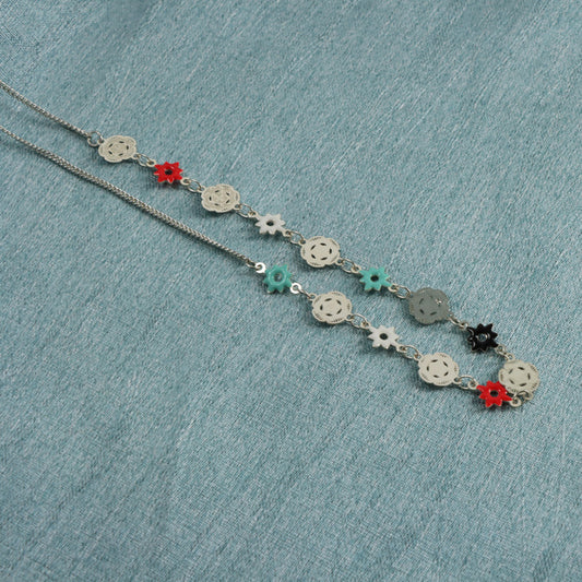 Stylish Chopin Necklace with Flower and Star Charms