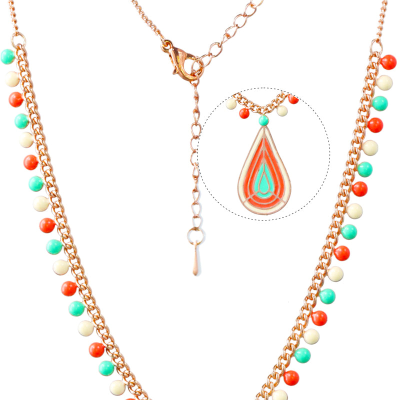 Rose Gold Geometric Pendant Chopin Necklace