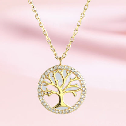 Tree Pendant Golden Copper Necklace