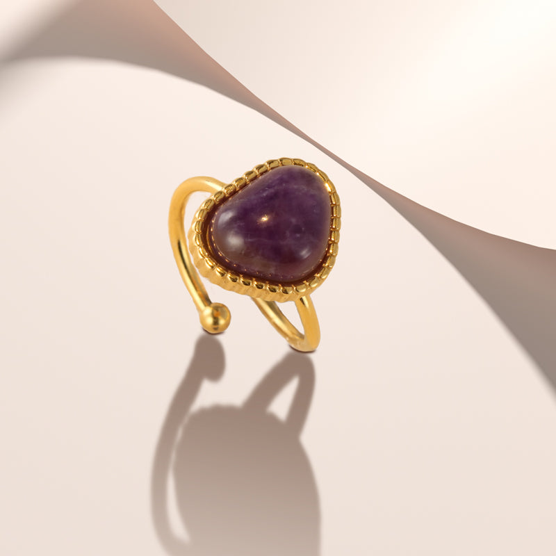 Romantic Amethyst Heart Ring
