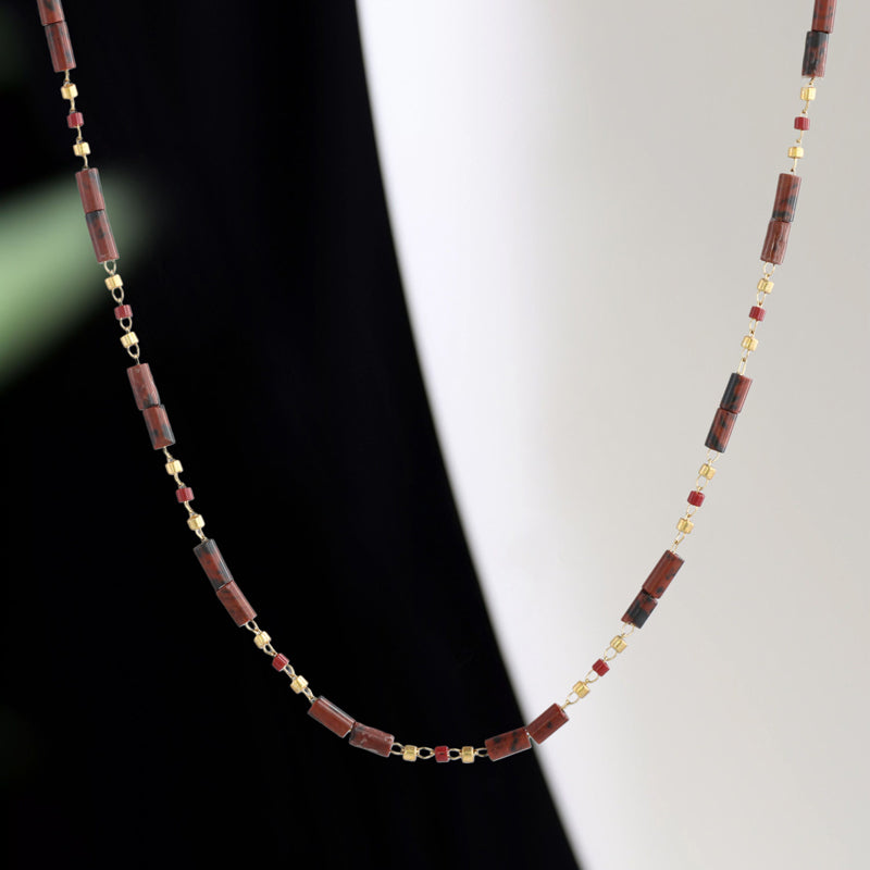 O-Chain Necklace with Unique Rice Bead Design