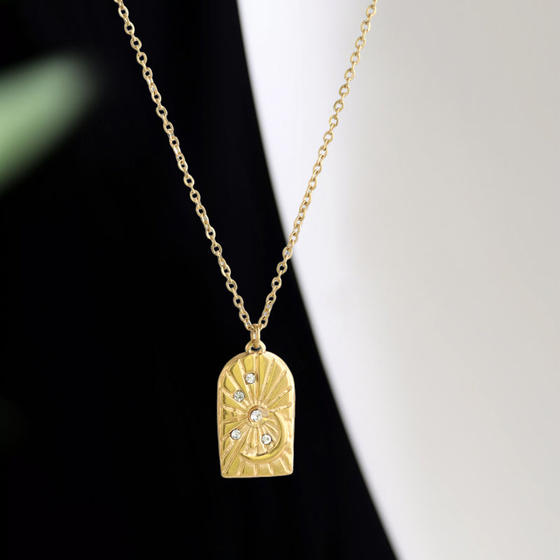 Celestial Theme Gold Stainless Steel O-Chain Necklace