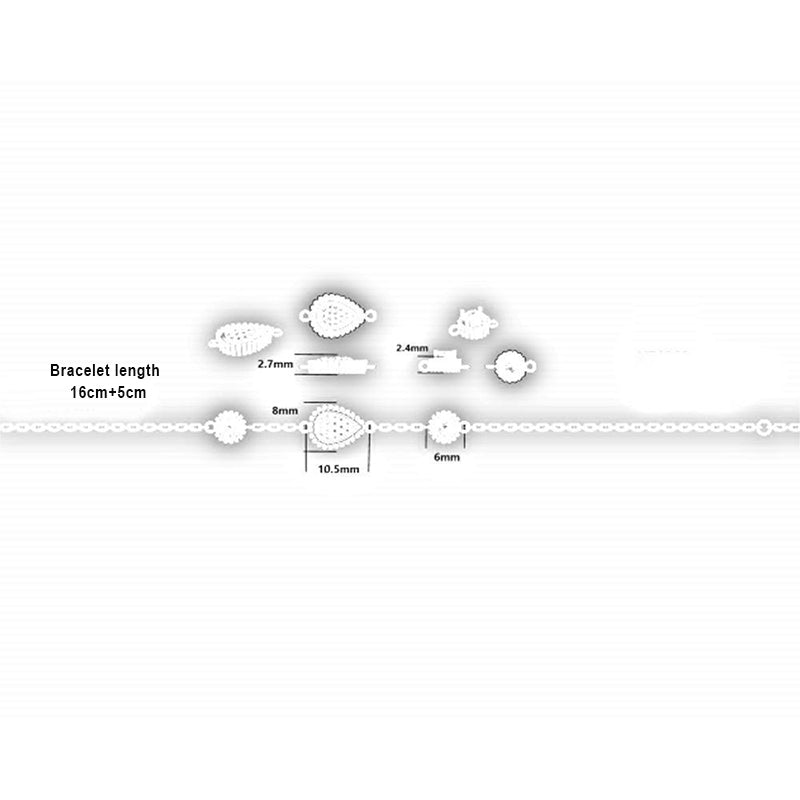 925 Rose Gold Plated Silver Bracelet - Elegant Teardrop & Star Design