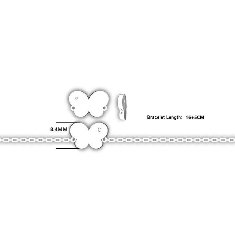 925 Sterling Silver Butterfly Bracelet - Elegant Bow Design Women's Jewelry