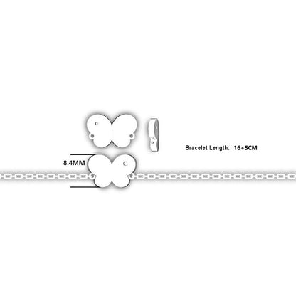 925 Sterling Silver Butterfly Bracelet - Elegant Bow Design Women's Jewelry