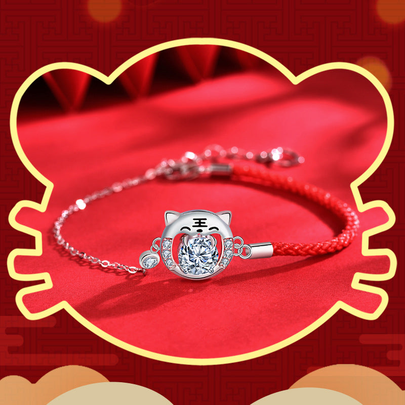 925 Silver Animal Zodiac Bracelet with 1ct Moissanite Multi Occasion Gift Jewelry White Gold Plated