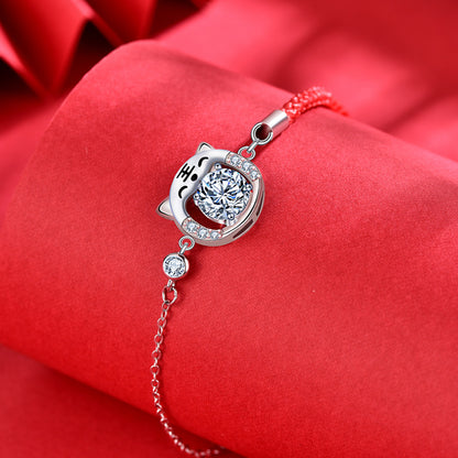 925 Silver Animal Zodiac Bracelet with 1ct Moissanite Multi Occasion Gift Jewelry White Gold Plated