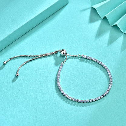 925 Silver Geometric Bracelet with White Gold,Yellow Gold or Rose Gold Plated Zircon Minimalist Jewelry for Women