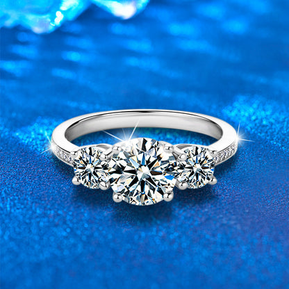 925 Silver Geometric Eternity Band with Moissanite Rhodium Plated Women's Professional Jewelry Size 5-8