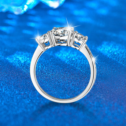 925 Silver Geometric Eternity Band with Moissanite Rhodium Plated Women's Professional Jewelry Size 5-8