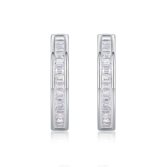 925 Silver Geometric Moissanite Earrings for Women