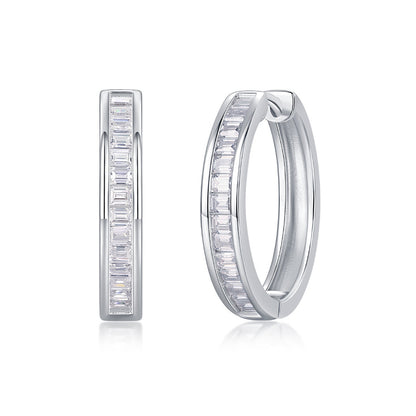 925 Silver Geometric Moissanite Earrings for Women