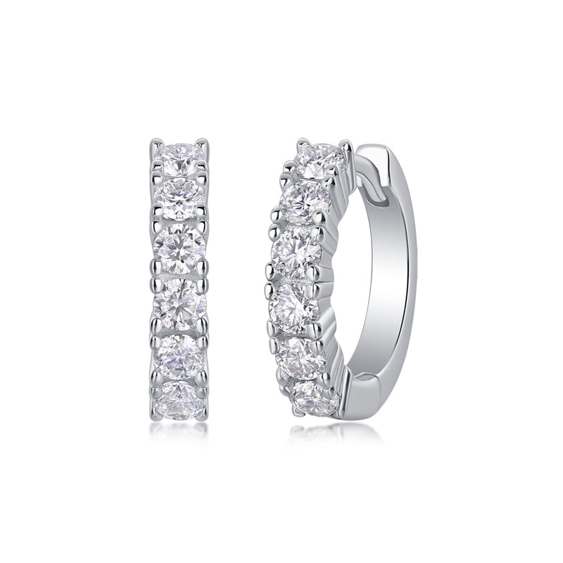 925 Silver Geometric Moissanite Earrings for Women