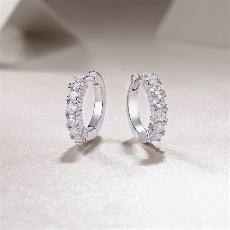 925 Silver Geometric Moissanite Earrings for Women