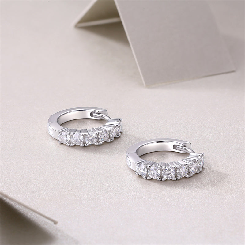 925 Silver Geometric Moissanite Earrings for Women