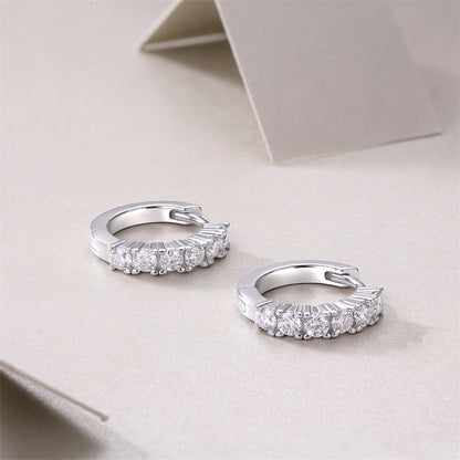 925 Silver Geometric Moissanite Earrings for Women