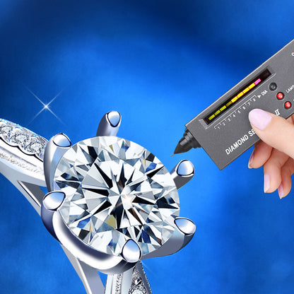 925 Silver Geometric Ring with 1ct Moissanite Chic Minimalist Women's Jewelry Size 5-8