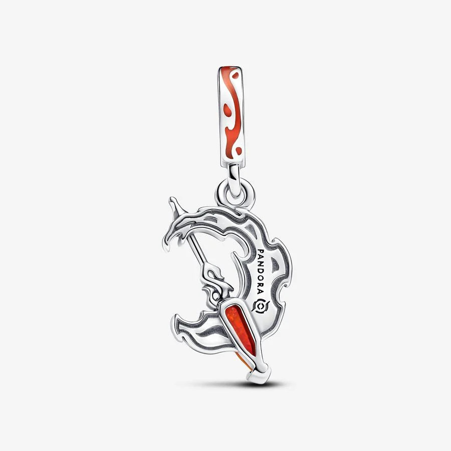 925 Silver Orange Opal Spear Charm