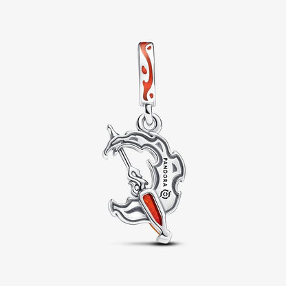 925 Silver Orange Opal Spear Charm
