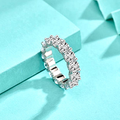 925 Silver White Zircon Geometric Stacking Ring Minimalist Circle Band Jewelry for Women Size 6-9