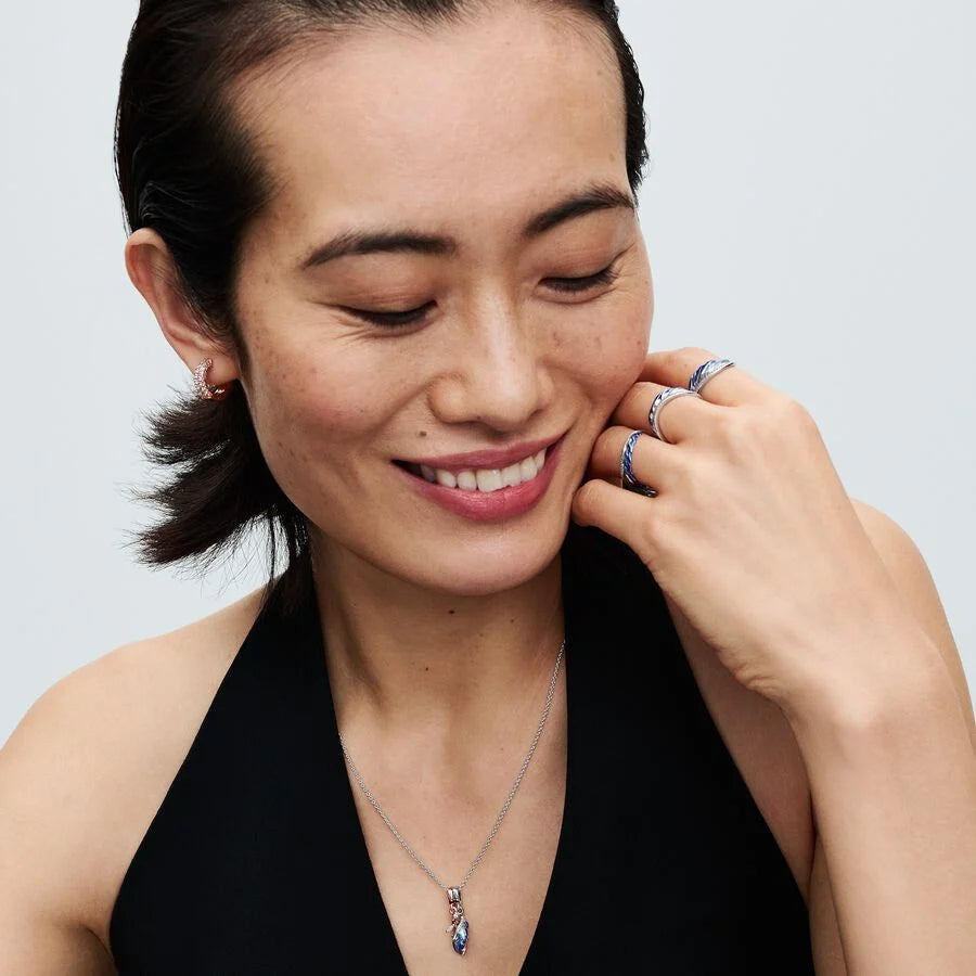 925 Silver & CZ Yao Deer Antler & Feather Pendant