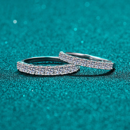 925 Sterling Silver 10-Stone Princess Eternity Band | 0.6ct/1ct Moissanite Stackable Ring