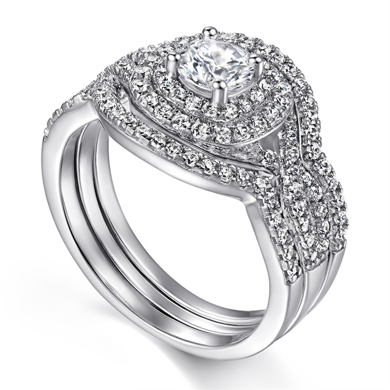 925 Sterling Silver 3-Piece Stackable Ring Set – Heart, Star & Dreamcatcher Bridal Jewelry