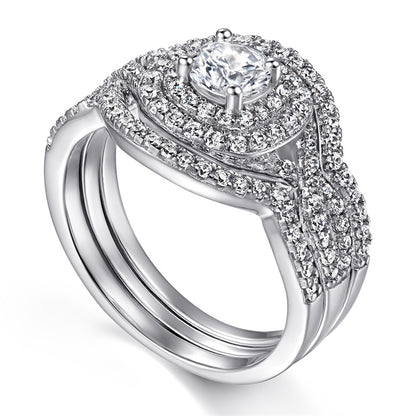 925 Sterling Silver 3-Piece Stackable Ring Set – Heart, Star & Dreamcatcher Bridal Jewelry