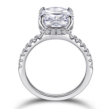 925 Sterling Silver 4.5ct Princess-Cut Rectangular Zircon Ring – Luxury 5A Simulated Diamond Jewelry