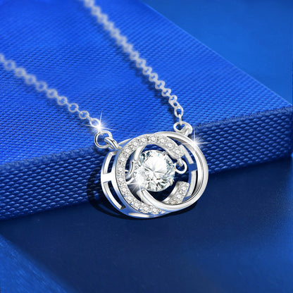925 Sterling Silver Alphabet Pendant Necklace with 1ct Moissanite Cross Chain Women's Minimalist Jewelry