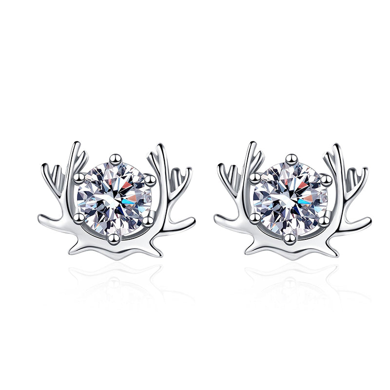 925 Sterling Silver "Always With You" Floral Stud Earrings - 0.50ct Moisanite Prong Set (1ct/Pair)