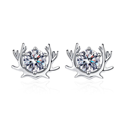 925 Sterling Silver "Always With You" Floral Stud Earrings - 0.50ct Moisanite Prong Set (1ct/Pair)