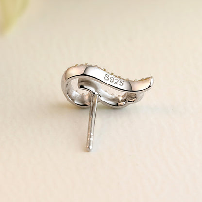 925 Sterling Silver Angel Wing Stud Earrings – Elegant Winged Jewelry for Women