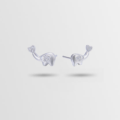 925 Sterling Silver Animal Geometric Stud Earrings - Electroplated Korean Style Minimalist Earrings with Plastic Stoppers