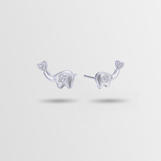 925 Sterling Silver Animal Geometric Stud Earrings - Electroplated Korean Style Minimalist Earrings with Plastic Stoppers