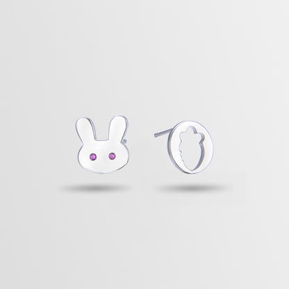 925 Sterling Silver Animal Stud Earrings - Electroplated Korean Style Geometric Cute Earrings with Plastic Ear Stoppers